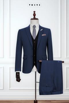 Bộ Vest Nam Xanh Đen Basic Form Body 395